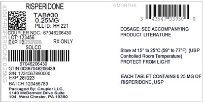 Label (43547 339 50 Risperidone 0.25mg 67046 2064 30)
